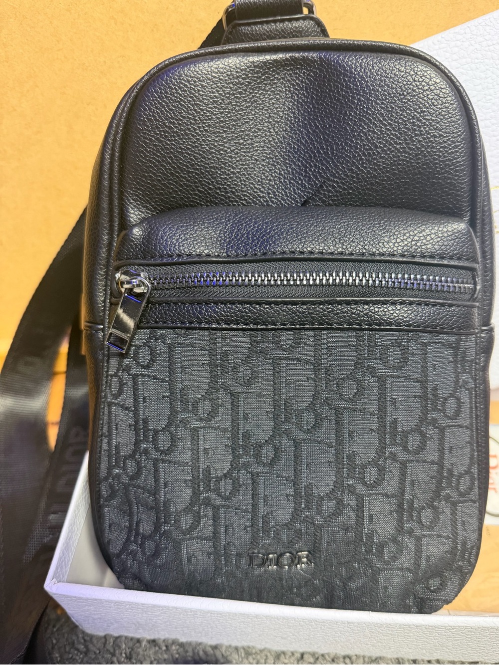 Black Crossbody Sling Bag - Men's Compact Shoulder Bag